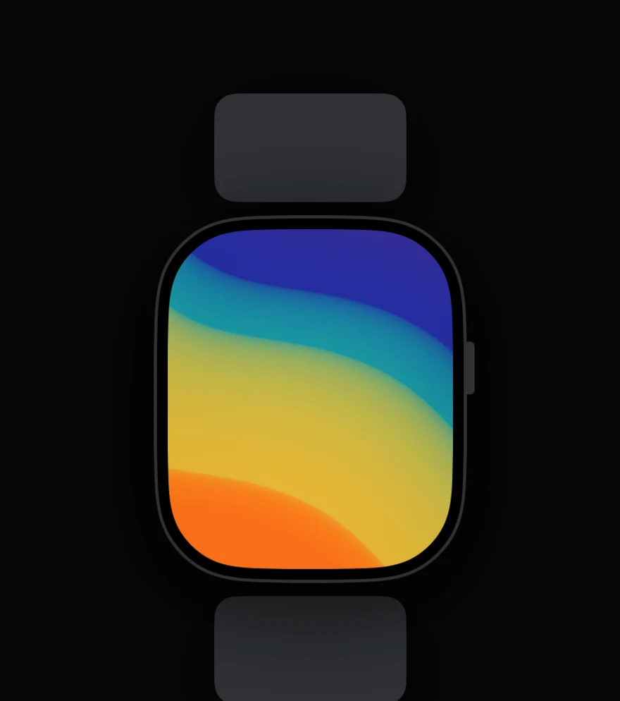 Preview of a watch face wallpaper on an Apple Watch in the Mac app.